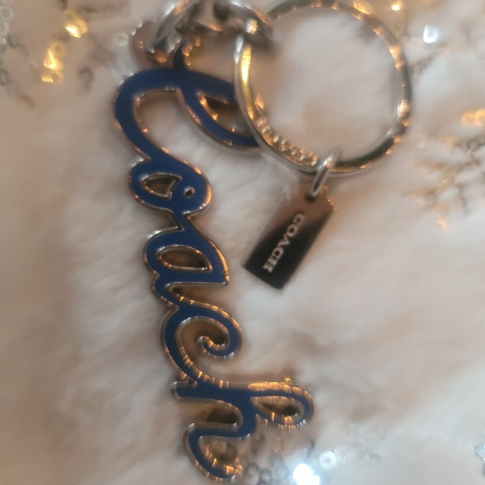 COACH - Blue and Silver Coach Script Keychain (Brand New)(Gift box included) - Picture 16 of 17